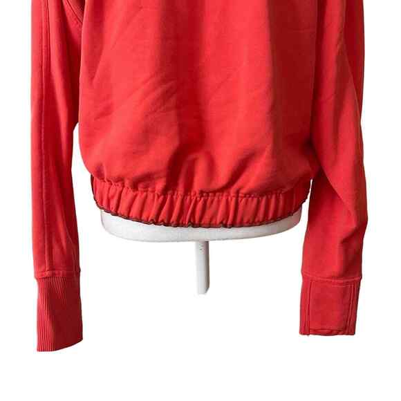 Athleta XS Ascend Warm Up Hoodie Pullover 1/4 Zip Coral Sweatshirt Pocket - Picture 6 of 12